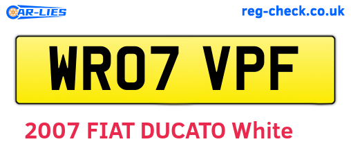 WR07VPF are the vehicle registration plates.