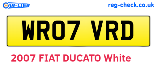 WR07VRD are the vehicle registration plates.