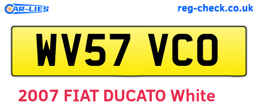 WV57VCO are the vehicle registration plates.