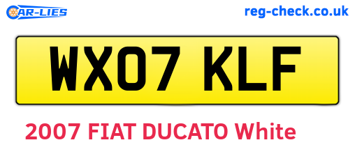 WX07KLF are the vehicle registration plates.