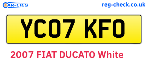 YC07KFO are the vehicle registration plates.