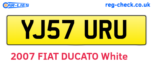 YJ57URU are the vehicle registration plates.