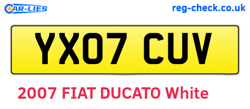 YX07CUV are the vehicle registration plates.