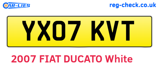 YX07KVT are the vehicle registration plates.