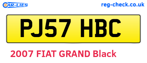 PJ57HBC are the vehicle registration plates.