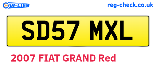 SD57MXL are the vehicle registration plates.