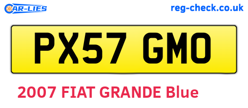 PX57GMO are the vehicle registration plates.