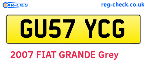 GU57YCG are the vehicle registration plates.