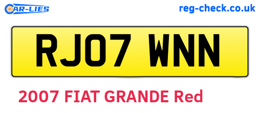 RJ07WNN are the vehicle registration plates.