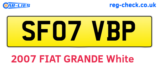 SF07VBP are the vehicle registration plates.