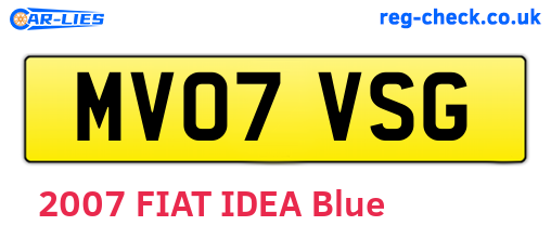 MV07VSG are the vehicle registration plates.