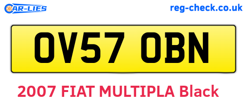 OV57OBN are the vehicle registration plates.