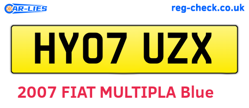 HY07UZX are the vehicle registration plates.