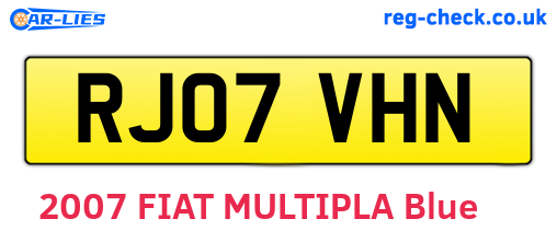 RJ07VHN are the vehicle registration plates.