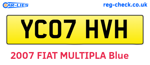 YC07HVH are the vehicle registration plates.