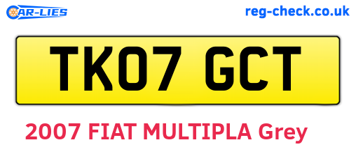 TK07GCT are the vehicle registration plates.