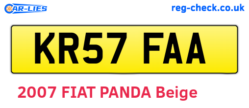 KR57FAA are the vehicle registration plates.