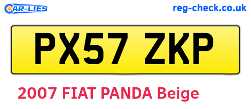 PX57ZKP are the vehicle registration plates.
