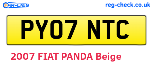 PY07NTC are the vehicle registration plates.