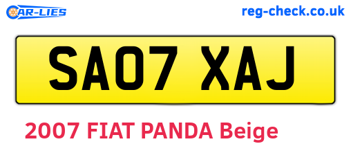 SA07XAJ are the vehicle registration plates.
