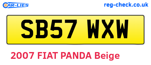 SB57WXW are the vehicle registration plates.