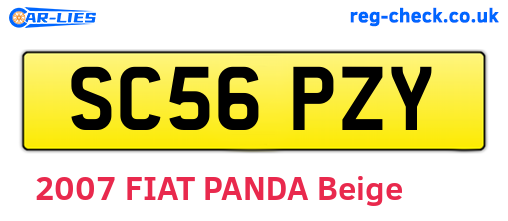 SC56PZY are the vehicle registration plates.