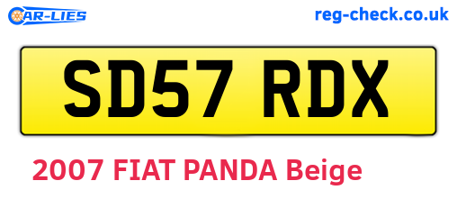 SD57RDX are the vehicle registration plates.
