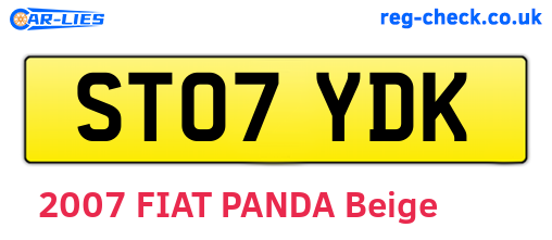 ST07YDK are the vehicle registration plates.