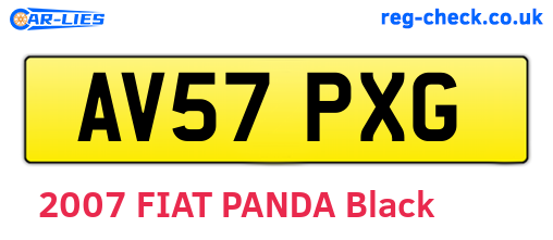 AV57PXG are the vehicle registration plates.