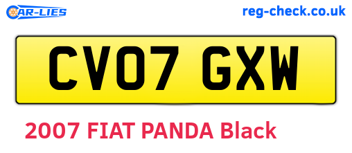 CV07GXW are the vehicle registration plates.