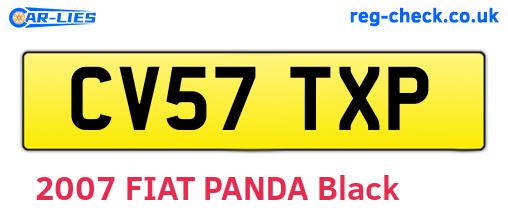 CV57TXP are the vehicle registration plates.