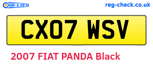 CX07WSV are the vehicle registration plates.