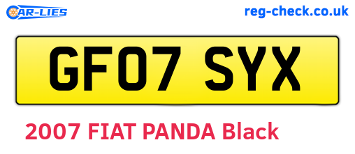 GF07SYX are the vehicle registration plates.