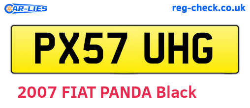 PX57UHG are the vehicle registration plates.