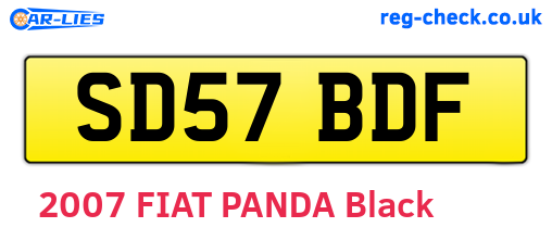SD57BDF are the vehicle registration plates.