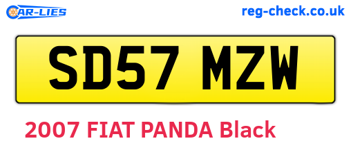 SD57MZW are the vehicle registration plates.