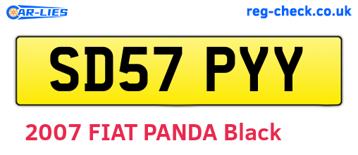 SD57PYY are the vehicle registration plates.