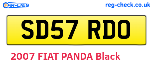 SD57RDO are the vehicle registration plates.