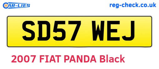 SD57WEJ are the vehicle registration plates.