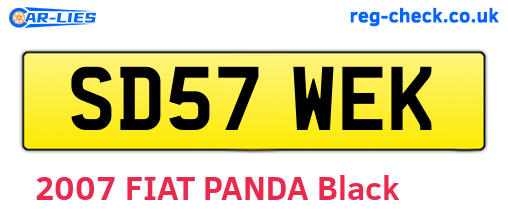 SD57WEK are the vehicle registration plates.