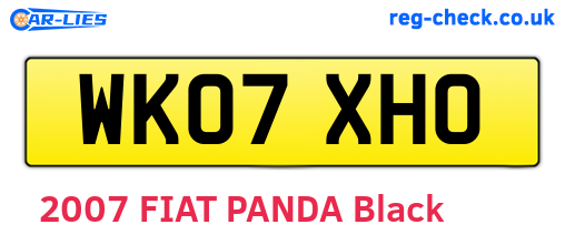 WK07XHO are the vehicle registration plates.