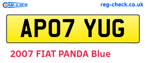 AP07YUG are the vehicle registration plates.
