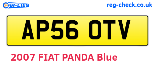 AP56OTV are the vehicle registration plates.