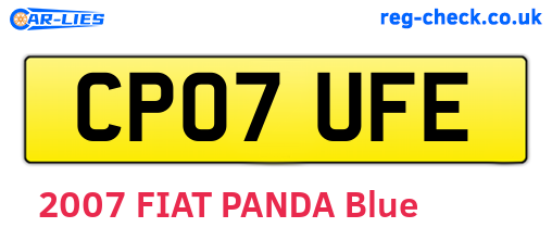 CP07UFE are the vehicle registration plates.