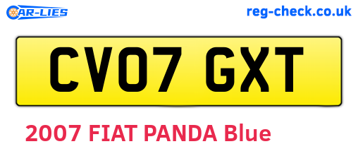 CV07GXT are the vehicle registration plates.