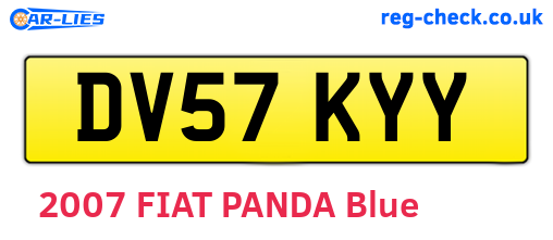 DV57KYY are the vehicle registration plates.