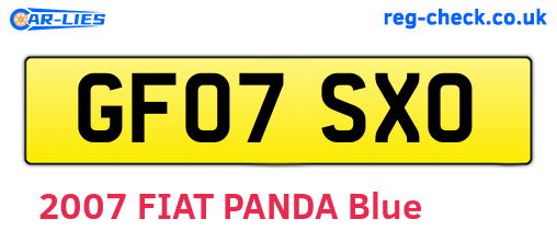 GF07SXO are the vehicle registration plates.
