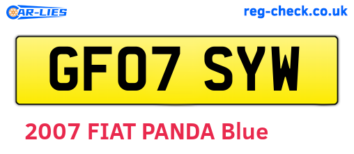 GF07SYW are the vehicle registration plates.