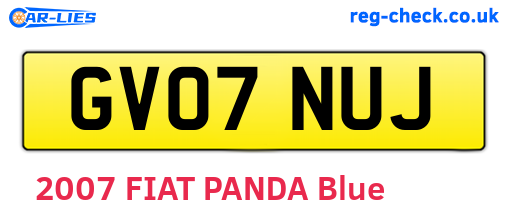 GV07NUJ are the vehicle registration plates.