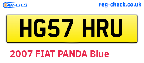 HG57HRU are the vehicle registration plates.